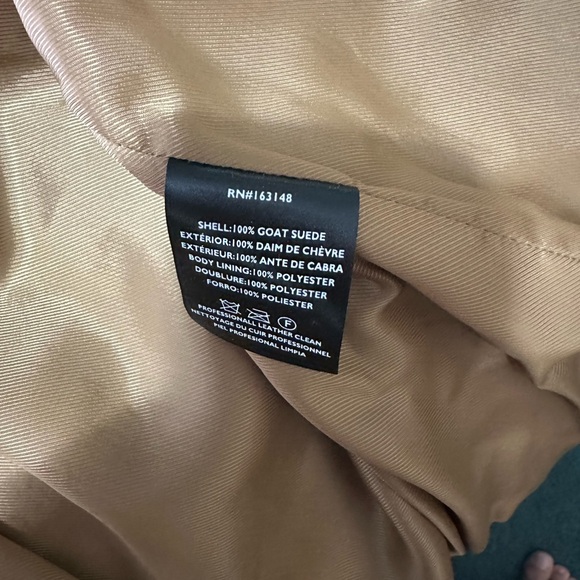 NWT Slate&Stone suede winter bomber jacket camel color snap on buttons size XL - Picture 4 of 6